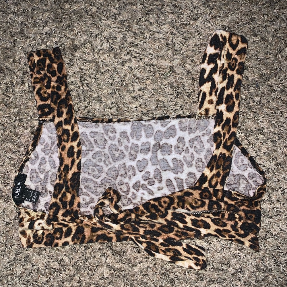 Cheetah back tie crop top